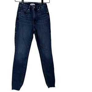 Good American Good Legs Womens Jeans Stretch Raw Hem High Rise Med Wash 2/26